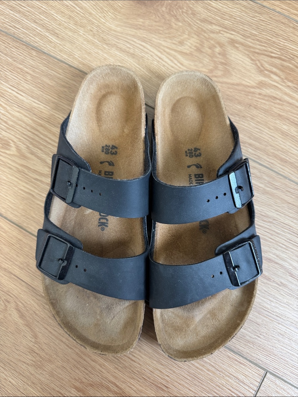Birkenstock Two-Strap Sandals in Black Size 43